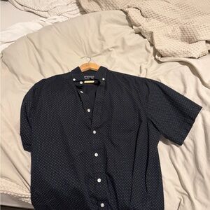 Club Room Men's Black Polka Dot Button Down Shirt